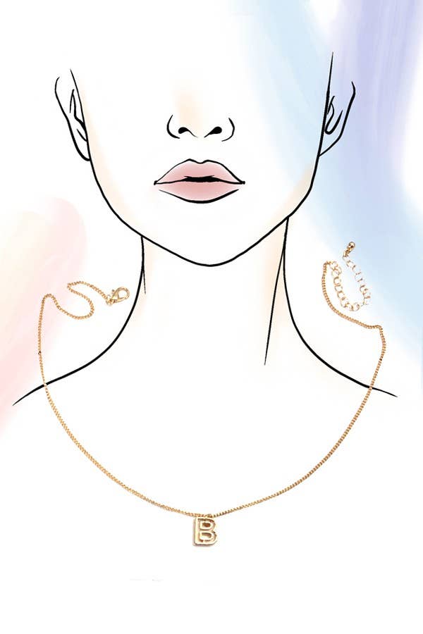 INITIAL CUTOUT 3D PERSONALIZED NECKLACE