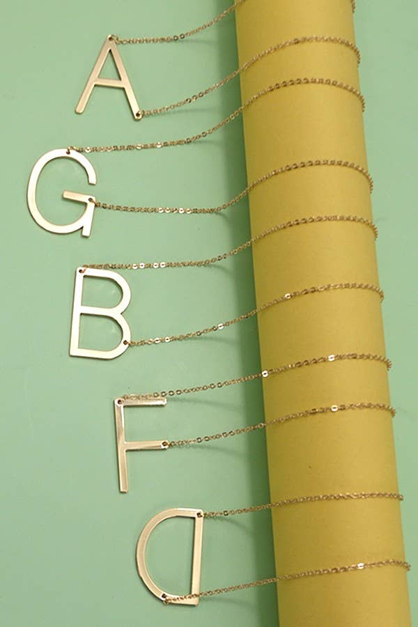 PERSONALIZED LARGE SIDEWAY INITIAL NECKLACE