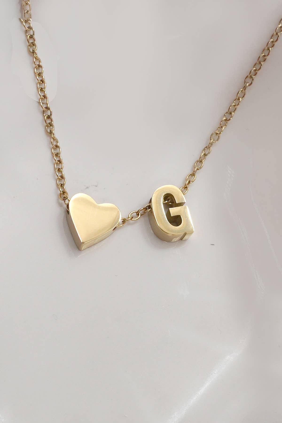 Heart & Letter Initial Necklace