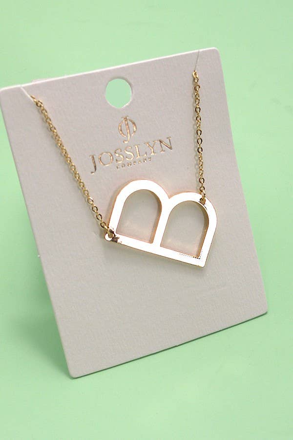 PERSONALIZED LARGE SIDEWAY INITIAL NECKLACE