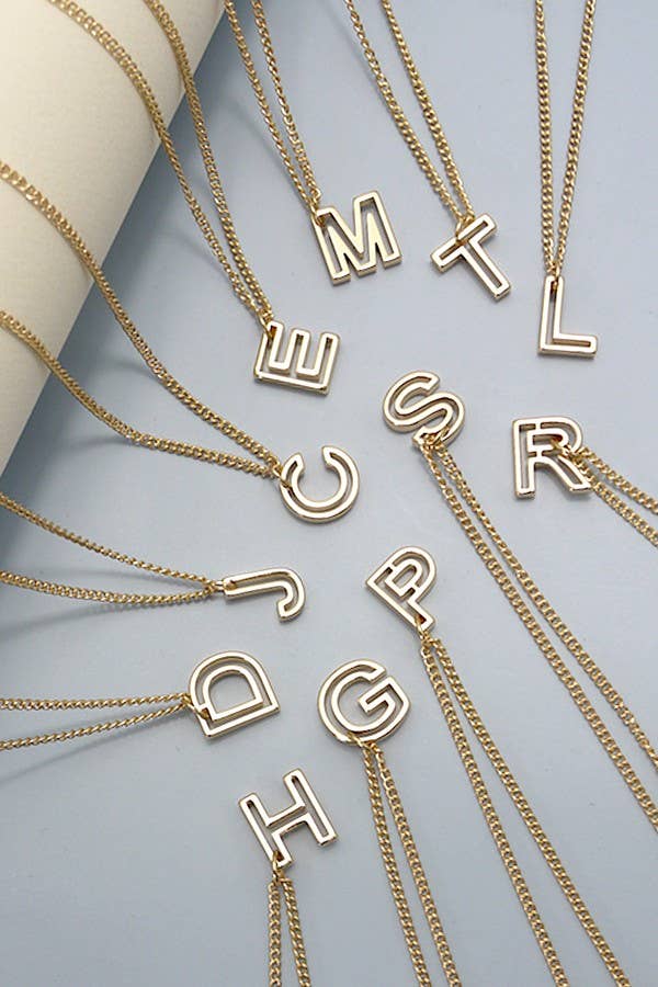 INITIAL CUTOUT 3D PERSONALIZED NECKLACE