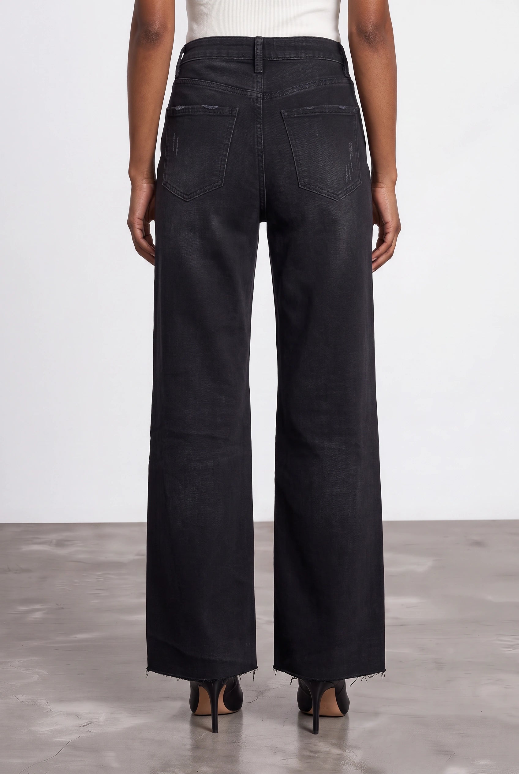 Washed Black Wide-Leg Jeans