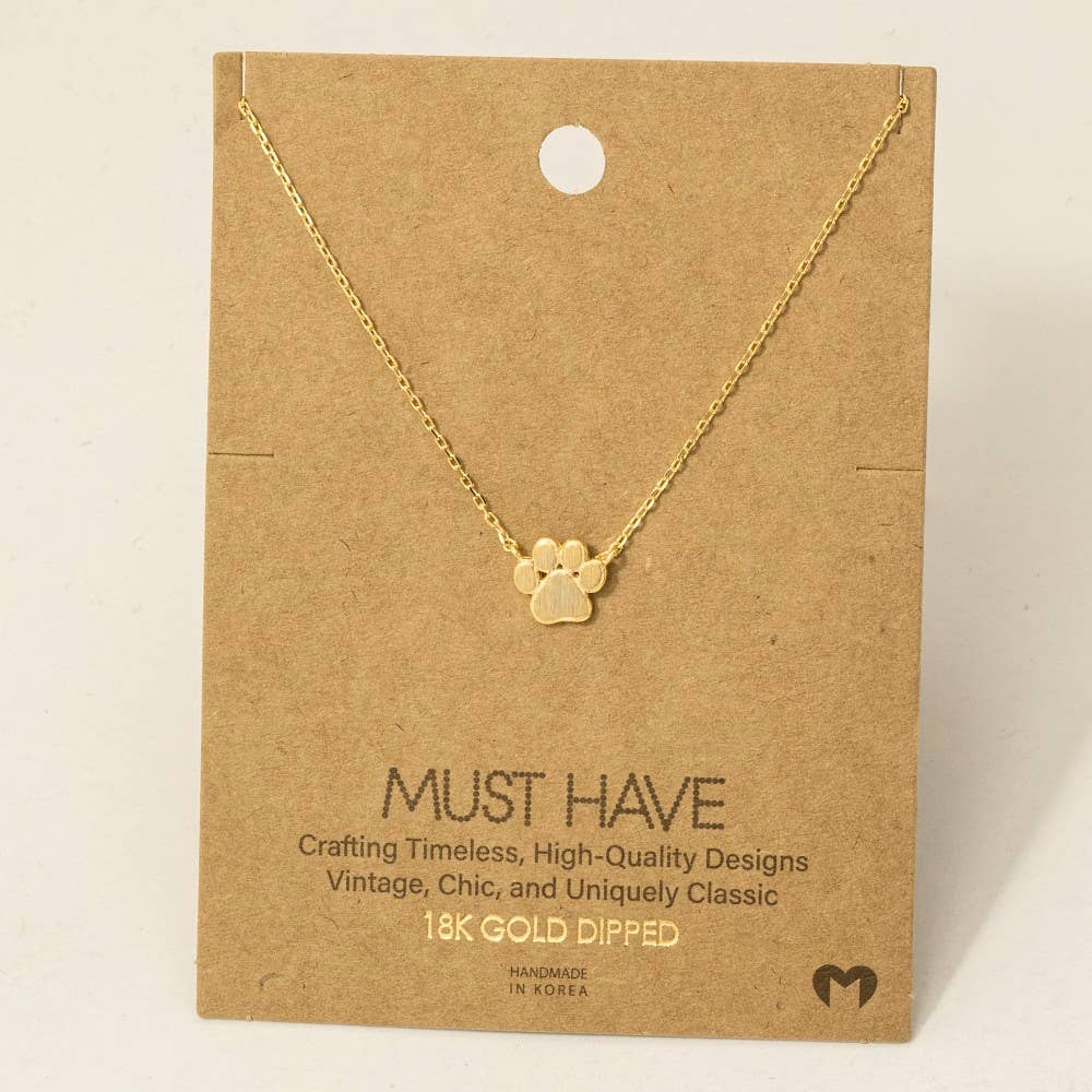 Dog Mom Mini Paw Print Charm Necklace