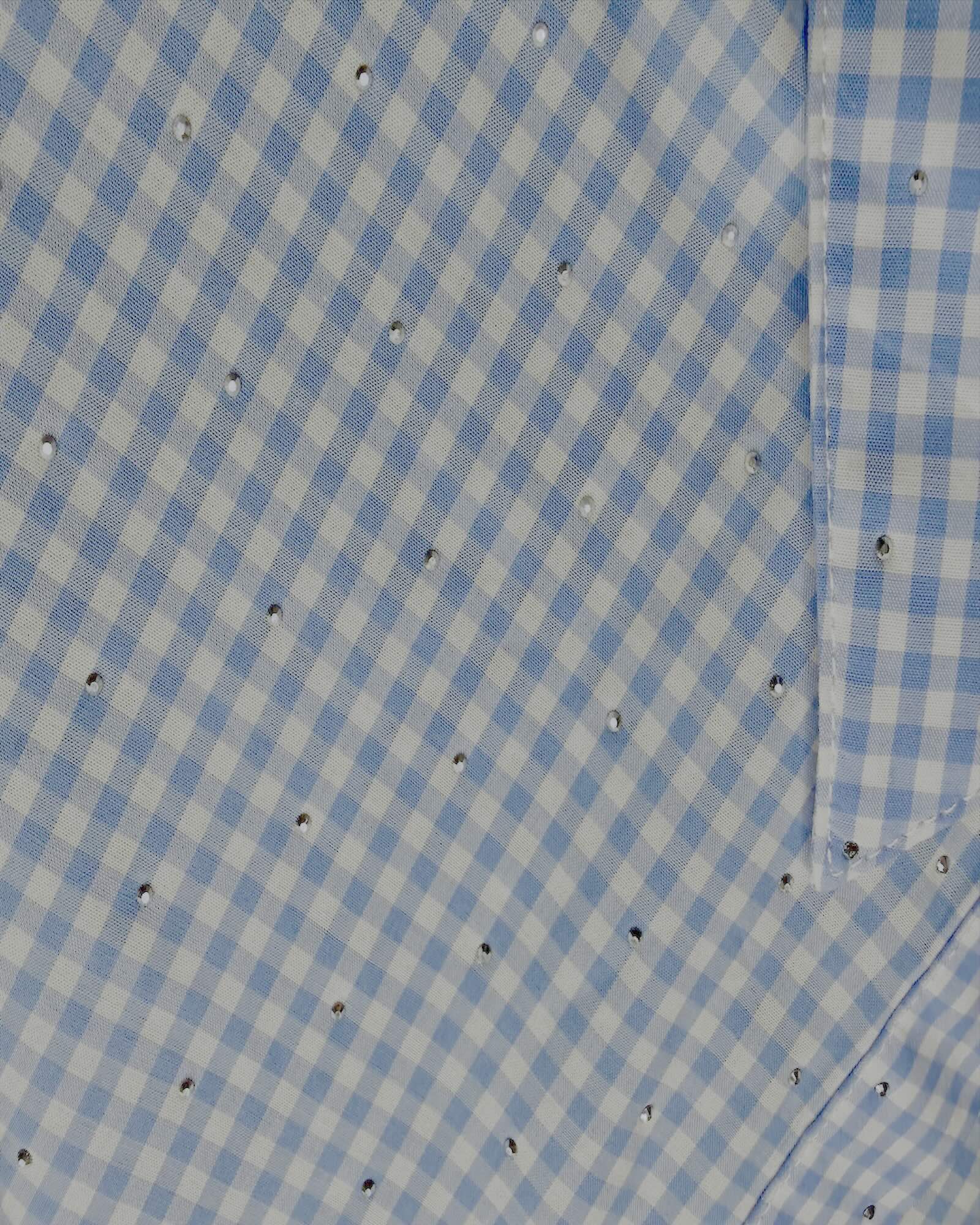 Tie-Waist Gingham Blouse with Studded Detail