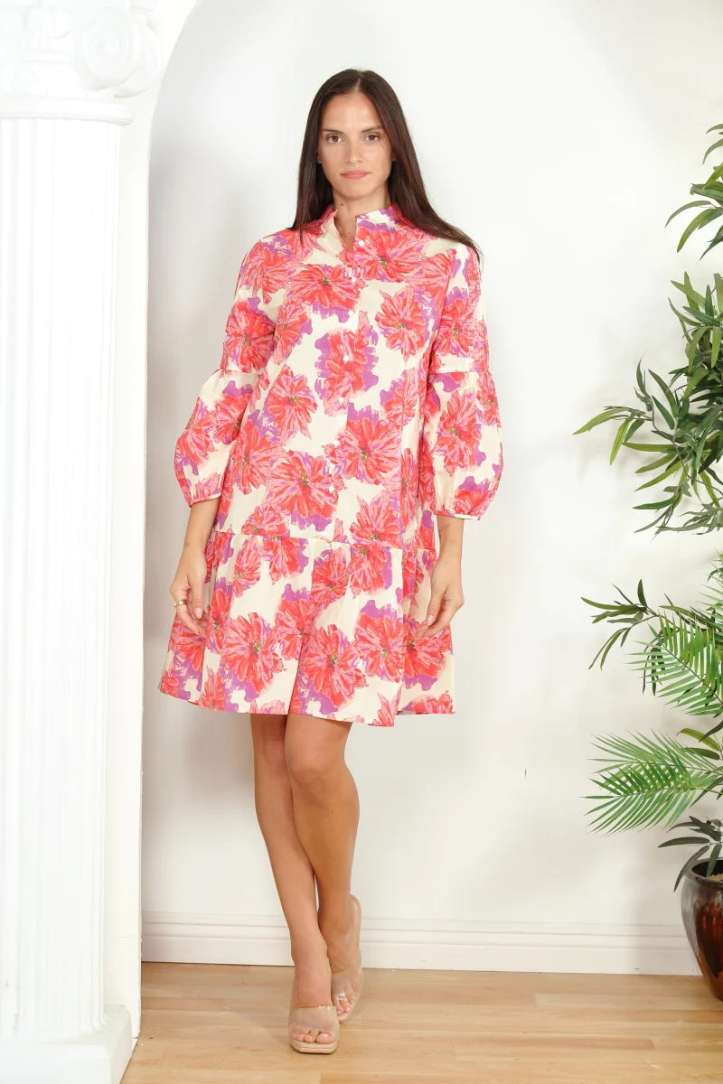 Floral Print Shirt Dress