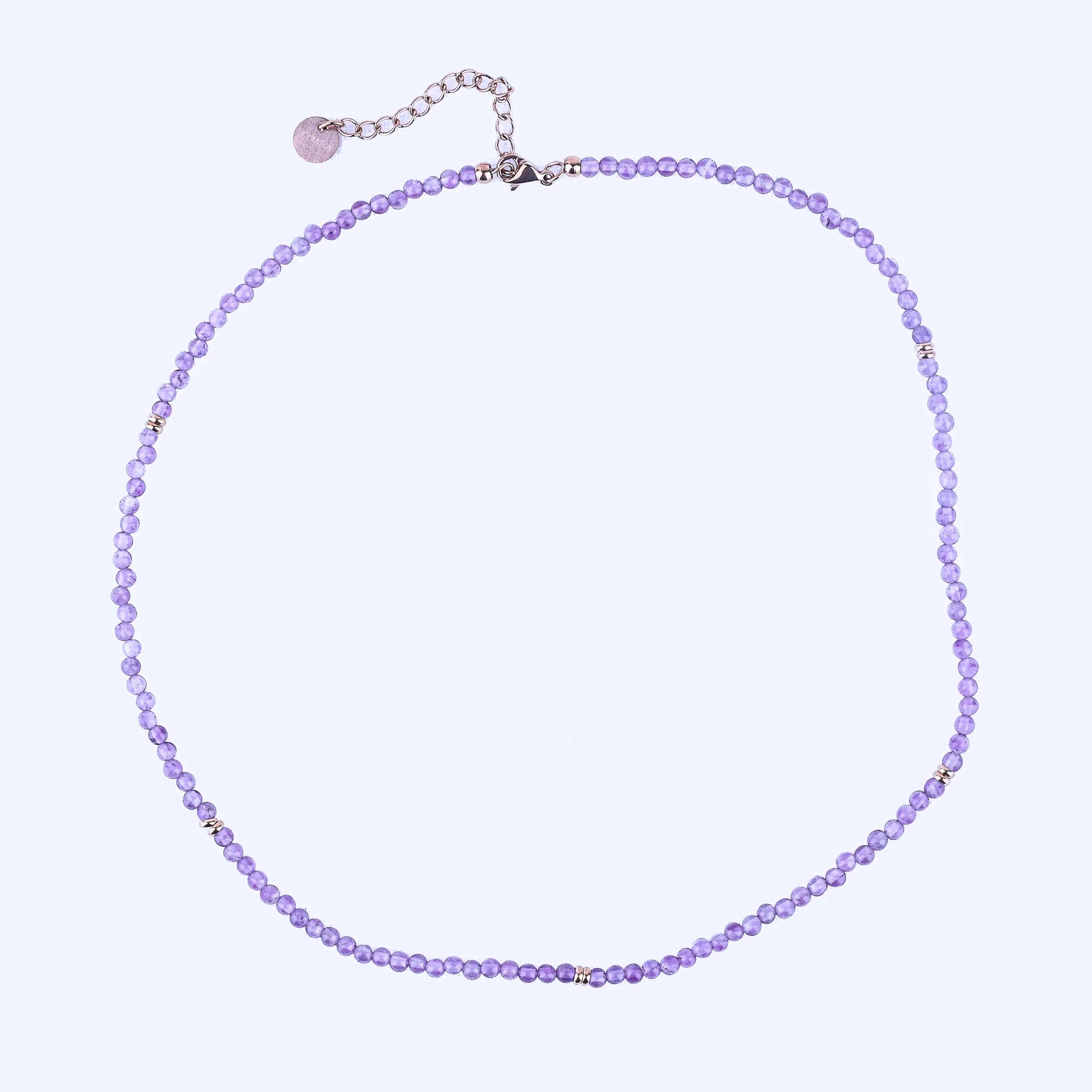 Micro Gemstone Necklace- Amethyst
